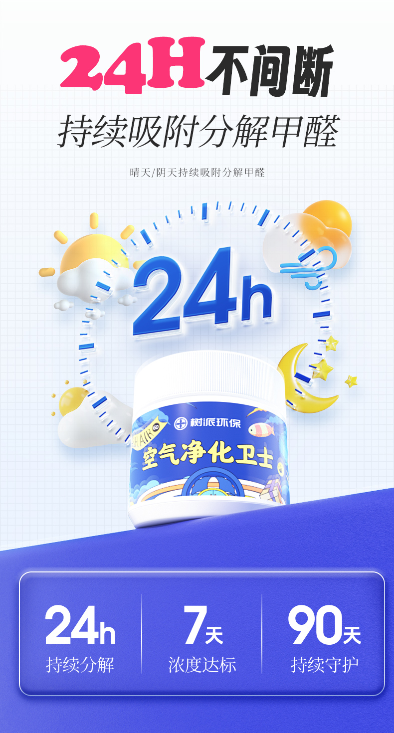 树派空气净化卫士-24小时持续吸附分解甲醛